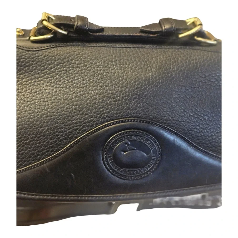 Dooney & Bourke All Weather Leather Vintage Satchel Crossbody Bag Black Pebbled
